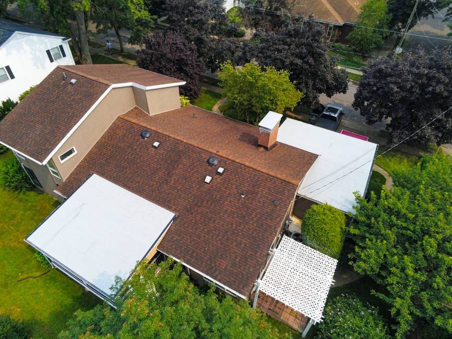 Completed residential shingle roof
