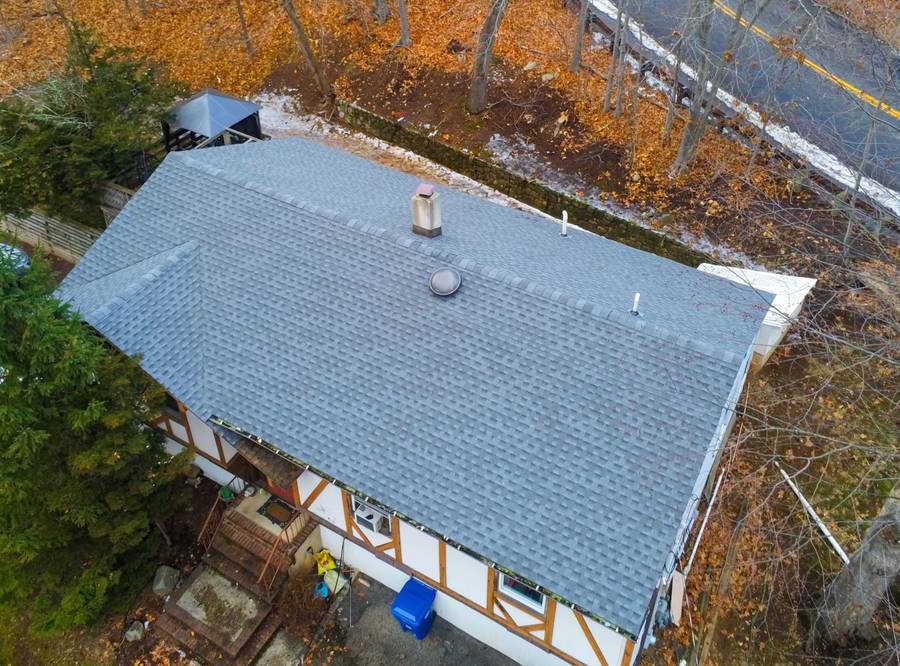 Completed residential shingle roof
